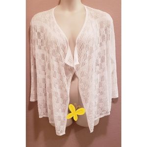 Lark Lane Lacy Open-Front Sweater